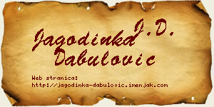 Jagodinka Dabulović vizit kartica
